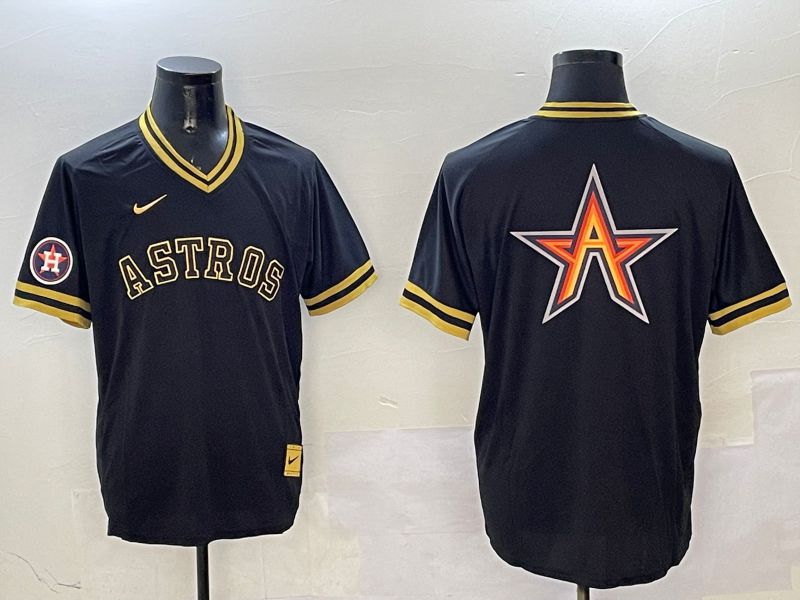 Men Houston Astros Blank Black Gold Game 2025 Nike MLB Jersey style 5->houston astros->MLB Jersey